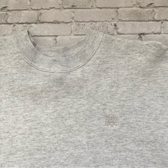 Vintage 1990s USA Olympics Embroidered JCPenney Gray Crewneck Sweater - Picture 2 of 6